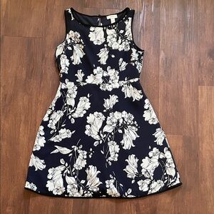 LOFT Navy and White Floral Mini Dress